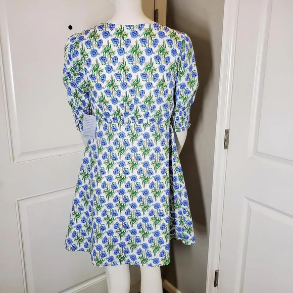 NWT Nordstrom MELLODAY Floral V-Neck Button Front Mini Dress Size Small - Picture 2 of 15